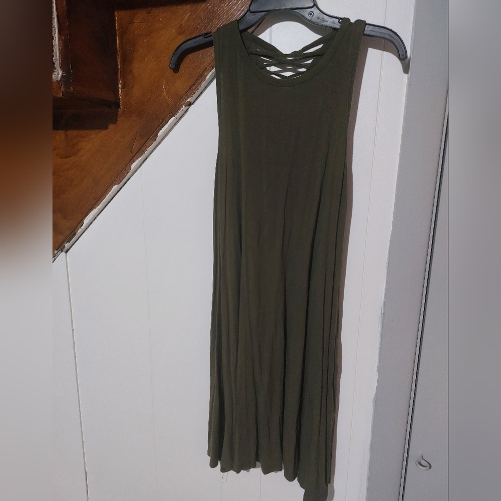 Elegant Olive Green Dress